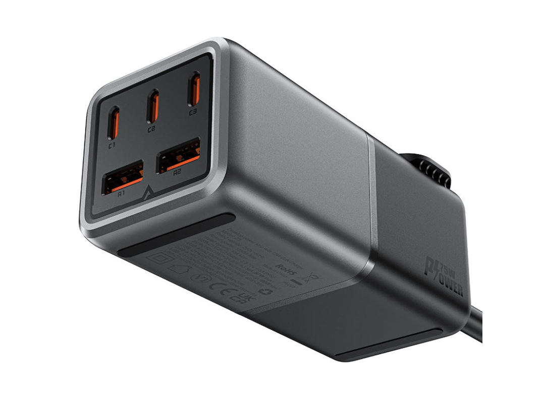 Acefast Z3 PD75W GaN Power Strip (3xUSB-C, 2xUSB-A) UK | Qatar Acefast Z3 PD75W GaN Power Strip (3xUSB-C, 2xUSB-A) UK | Qatar